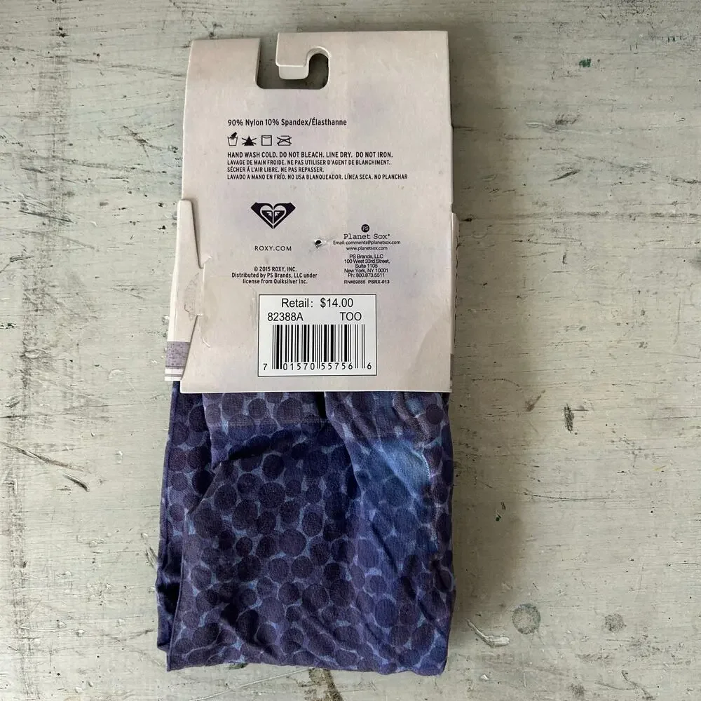 New Roxy tights Hosiery Legwear patterned sheer Striped Polka Dot one size